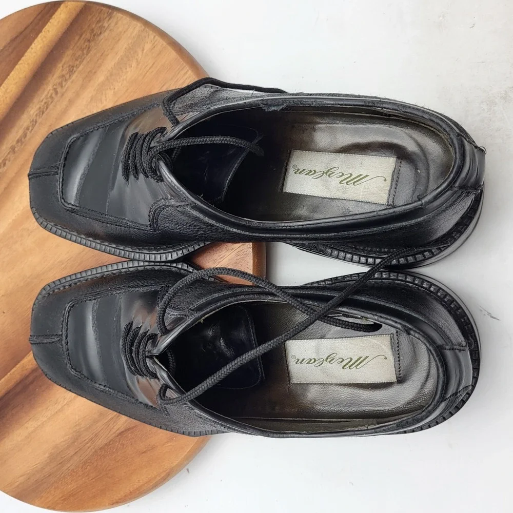 Mezlan Cappella Oxford Dress Shoes Mens Size 8 Black Leather‎ Split Toe Spain